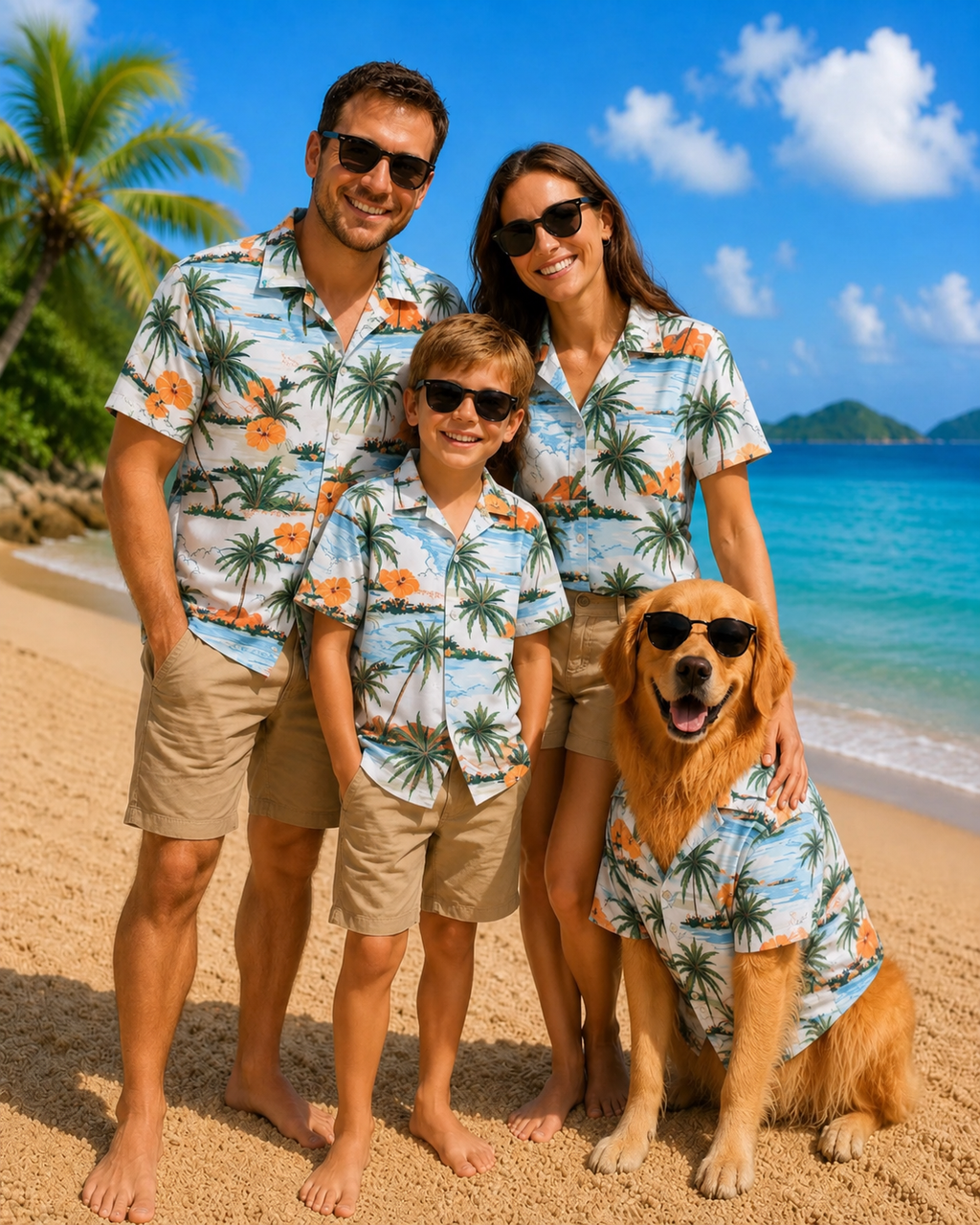 Matching Tropical Dog and Family Shirt