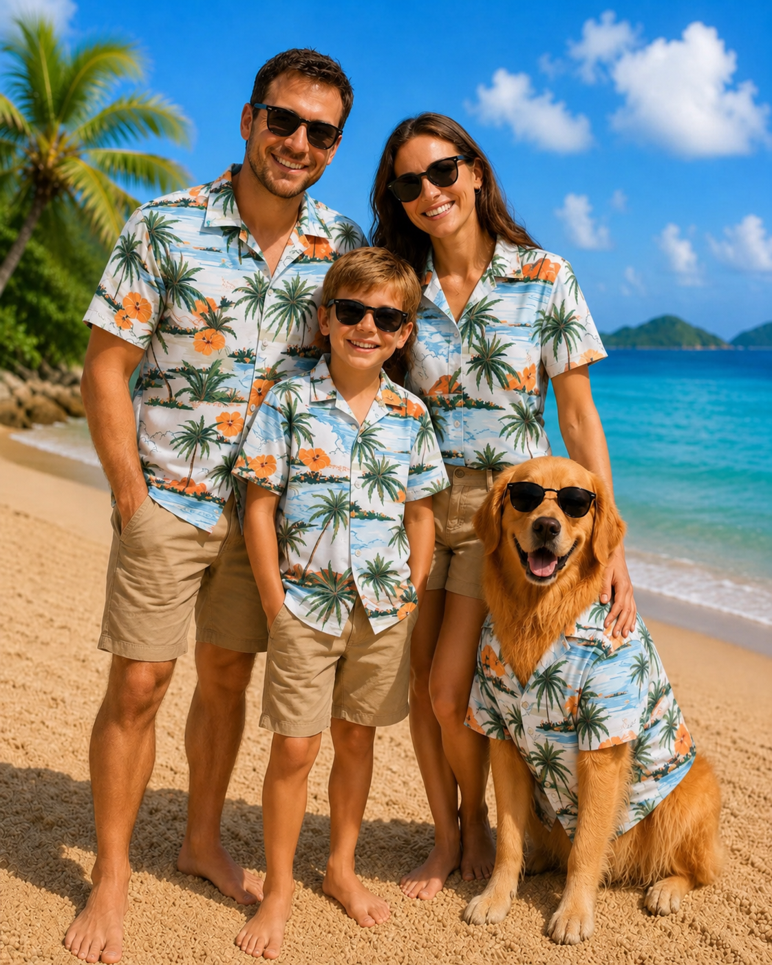 Matching Tropical Dog and Family Shirt
