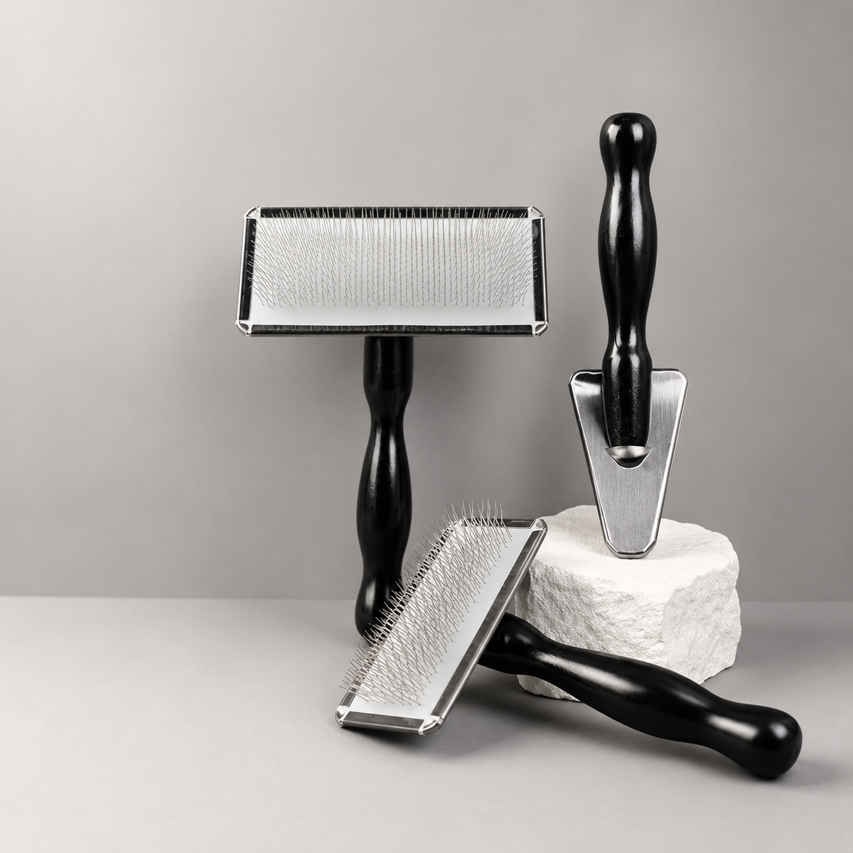 Black Pet Slicker Brush for Dogs and Cats