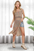 ADORA Multi Color Crochet Tunic Top