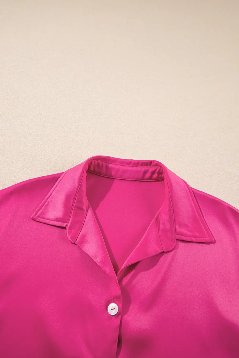 Buttoned Collared Neck Mini Shirt Dress