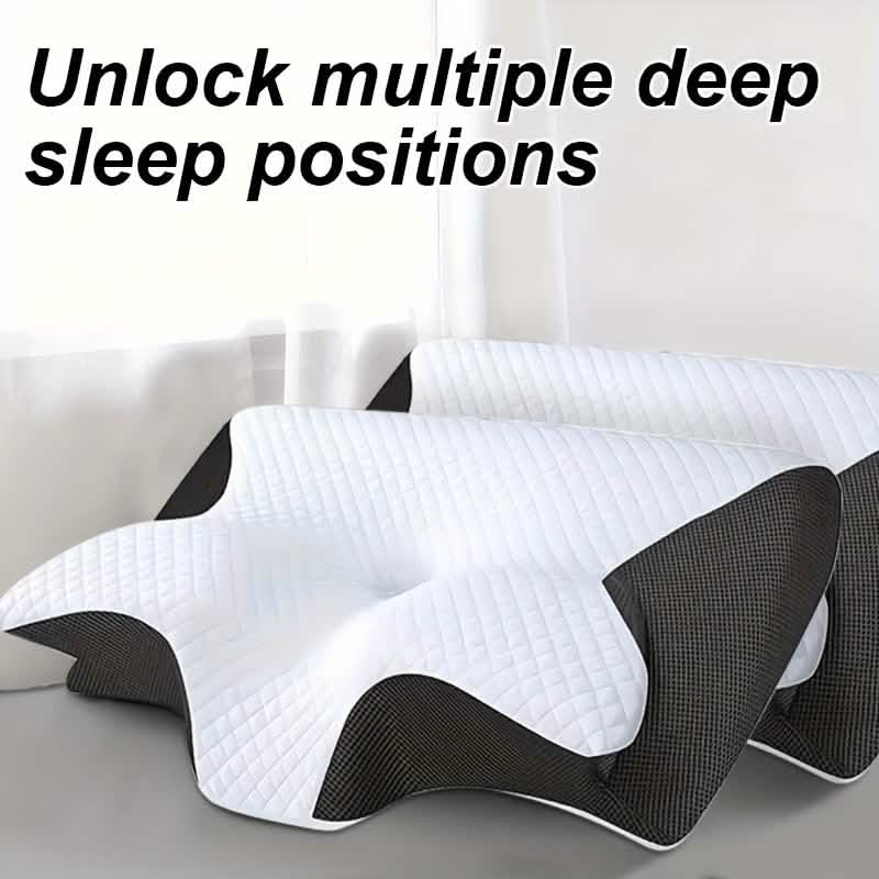 Ergonomic Memory Foam Neck Pillow – Slow Rebound, Back & Side Sleeper