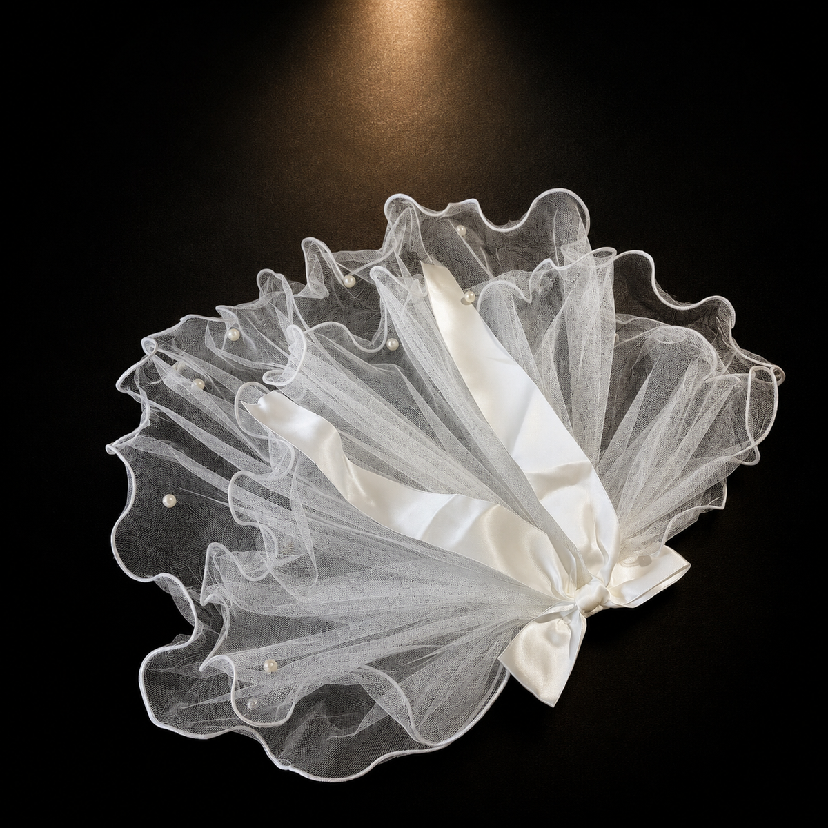 White Tulle Pet Veil Hair Clip