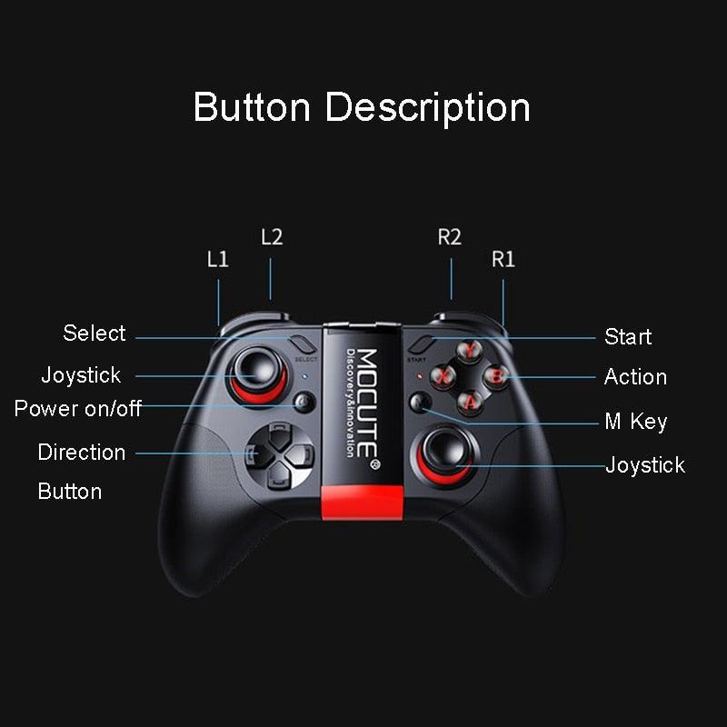Black Solid Bluetooth Joystick Smartphone Trigger Gamepad Controller Compatible With TV PC Laptop