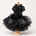 Black Dog Wedding Dress with Detachable Train