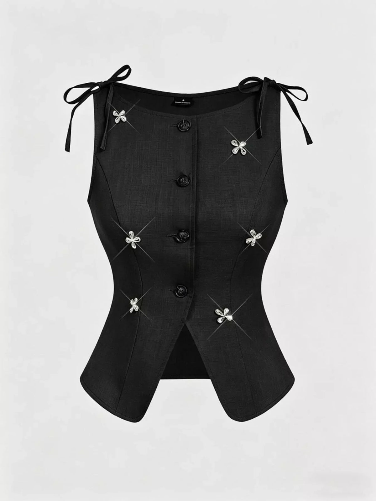 Button-Down Embellished Vest