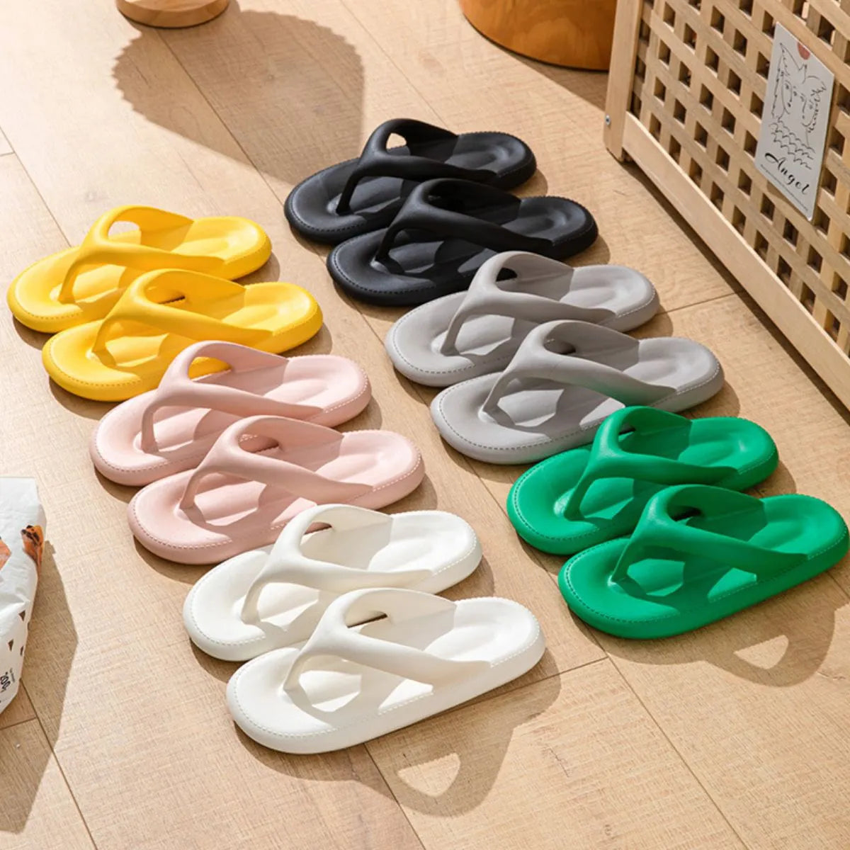 Toe Post Platform Slippers