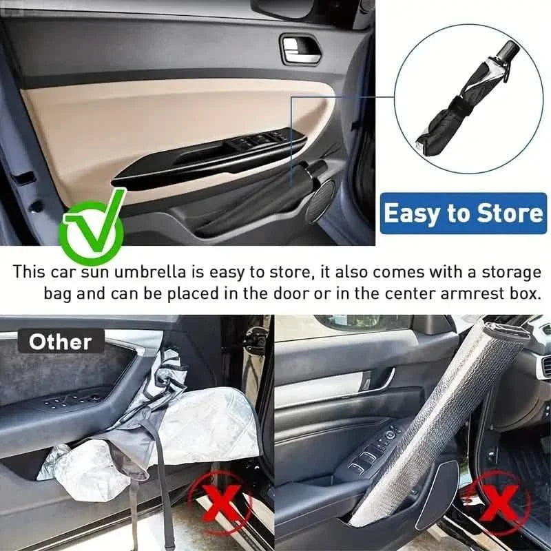 Car Windshield Sun Shade UV Rays and Heat Sun Visor Protector Foldable Reflector Umbrella