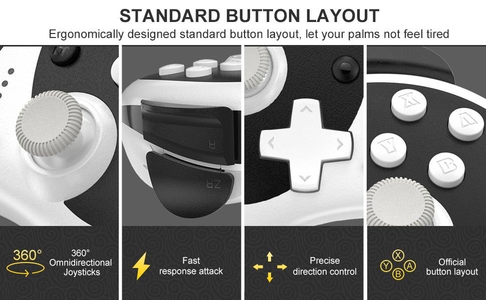 Cute Black White Joystick Wireless Bluetooth Panda Joystick Remote Controller Gamepad Compatible With For PC Laptop