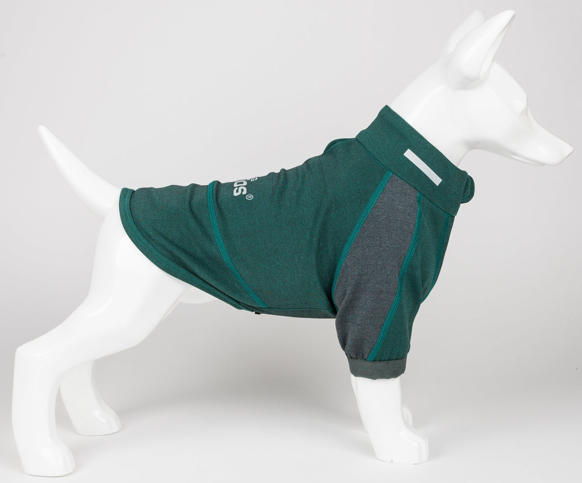 Dog Helios ® 'Eboneflow' Mediumweight 4-Way-Stretch Flexible And Breathable Performance Dog Yoga T-Shirt