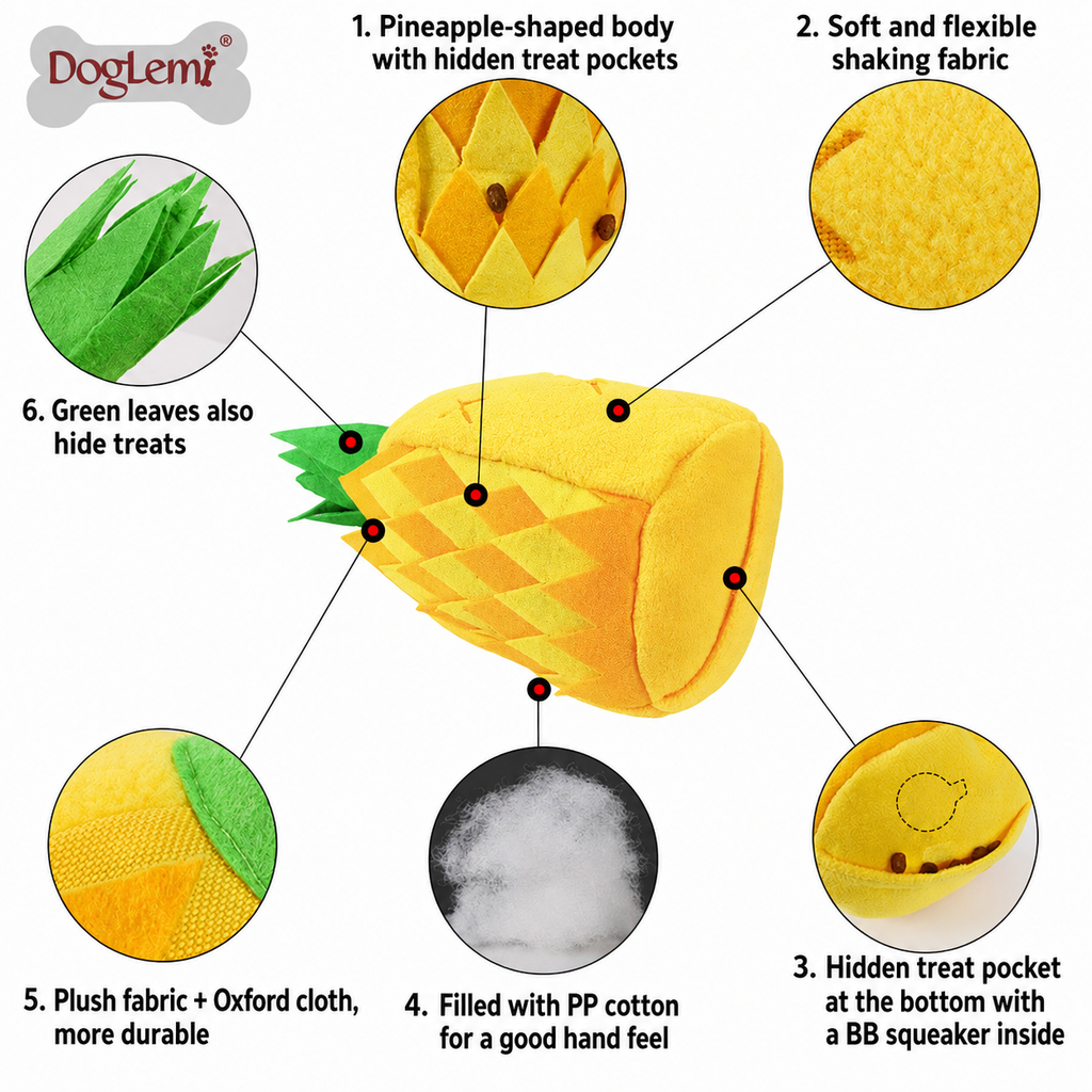 Pineapple Snuffle Treat Hiding Dog Toy