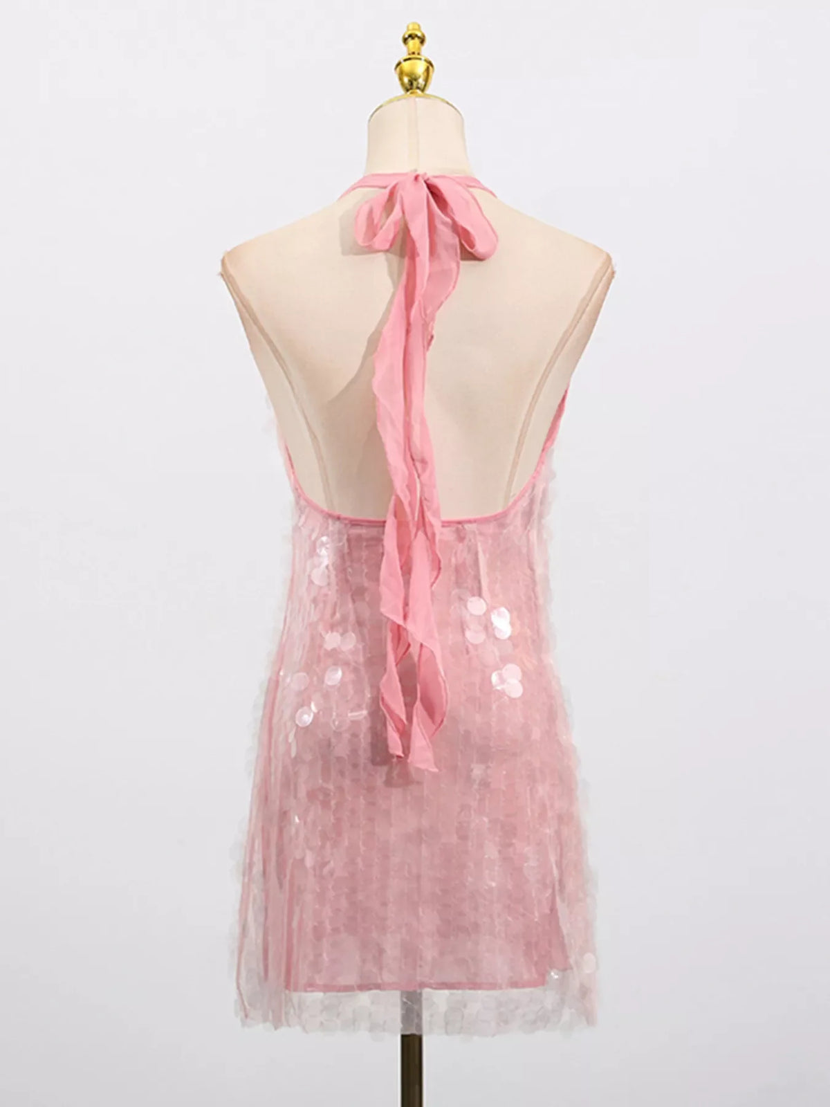Sequin Halter Neck Mini Dress