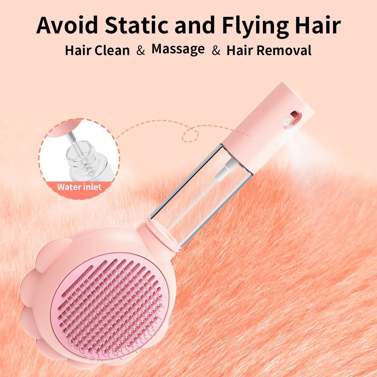 Spray Cat Brushes For Indoor Cats With Release Button Cat Brush For Shedding Massage Grooming Self Cleaning Slicker Brush For Dogs Cats Pet Brush Comb For Long Short Hair Cats Remove Loose Fur