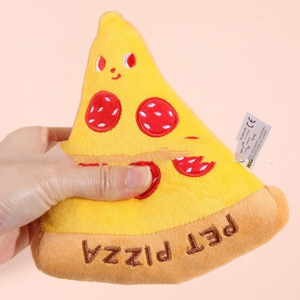Boxed Pizza Slice Plush Dog Toy
