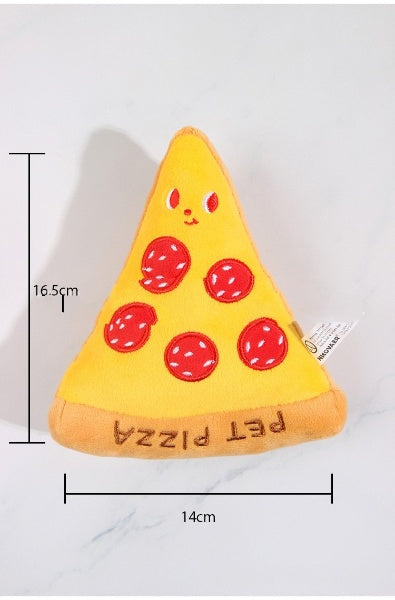 Boxed Pizza Slice Plush Dog Toy