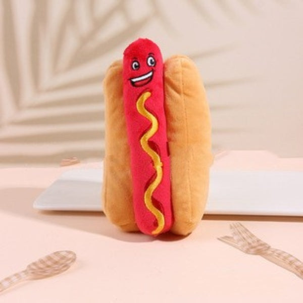 Hot Dog Plush Dog Toy