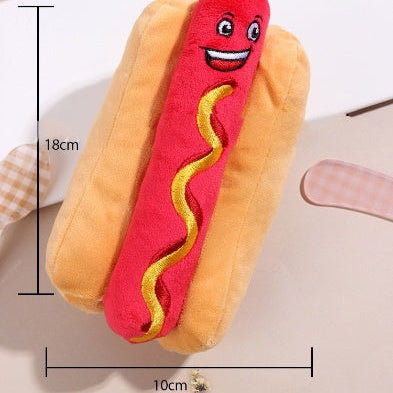 Hot Dog Plush Dog Toy