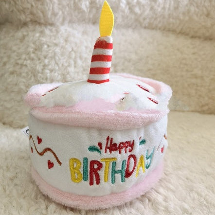 Birthday Cake Plush Dog Toy