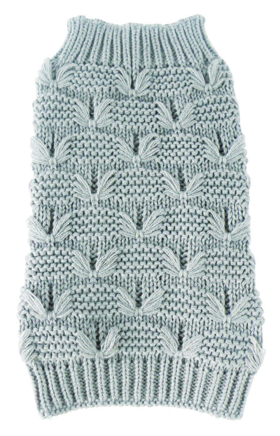 Pet Life ® Butterfly Stitched Heavy Cable Knitted Fashion Turtle Neck Dog Sweater