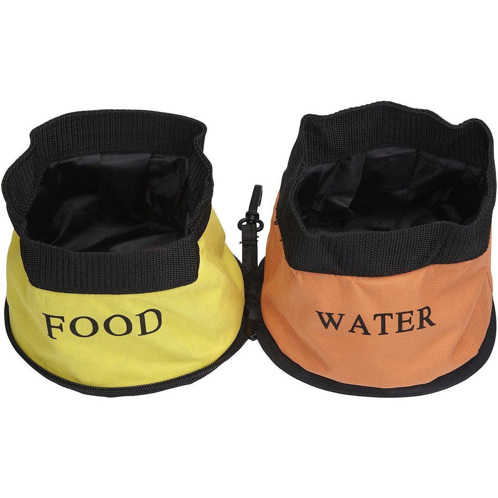 Pet Life ® 'Dual Folding' Food and Water Collapsible Pet Travel Cat and Dog Bowl