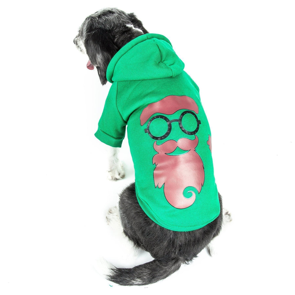 Pet Life ® LED Lighting 'Cool Santa Shades' Hooded Dog Costume Sweater w/ Included Batteries