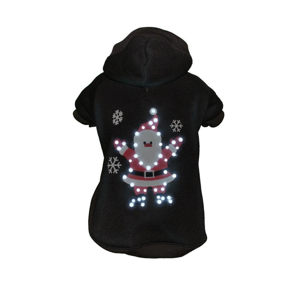 Pet Life ® LED Lighting 'Juggling Santa' Hooded Dog Costume Sweater w/ Included Batteries