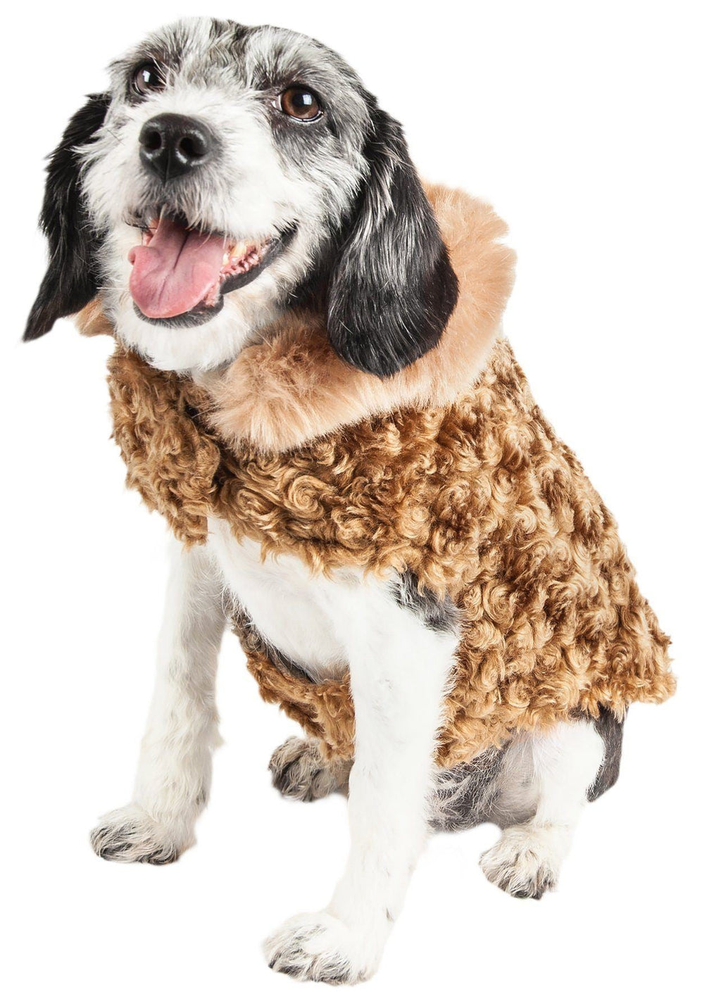 Pet Life ® Luxe 'Furpaw' Shaggy Elegant Fashion Designer Fur Dog Coat