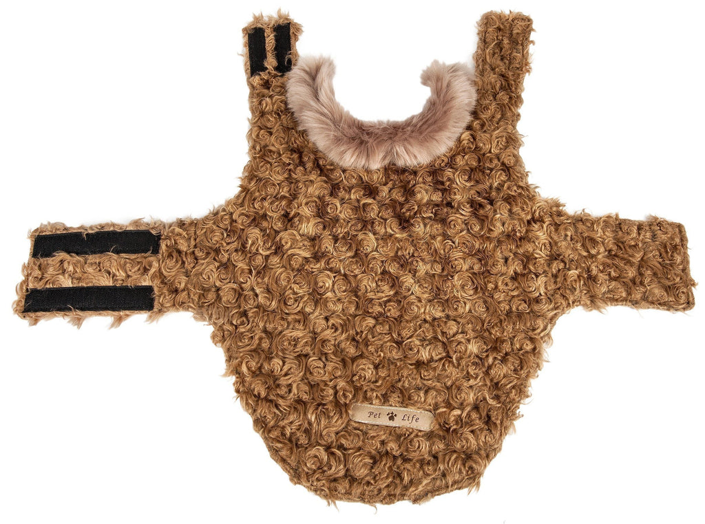 Pet Life ® Luxe 'Furpaw' Shaggy Elegant Fashion Designer Fur Dog Coat