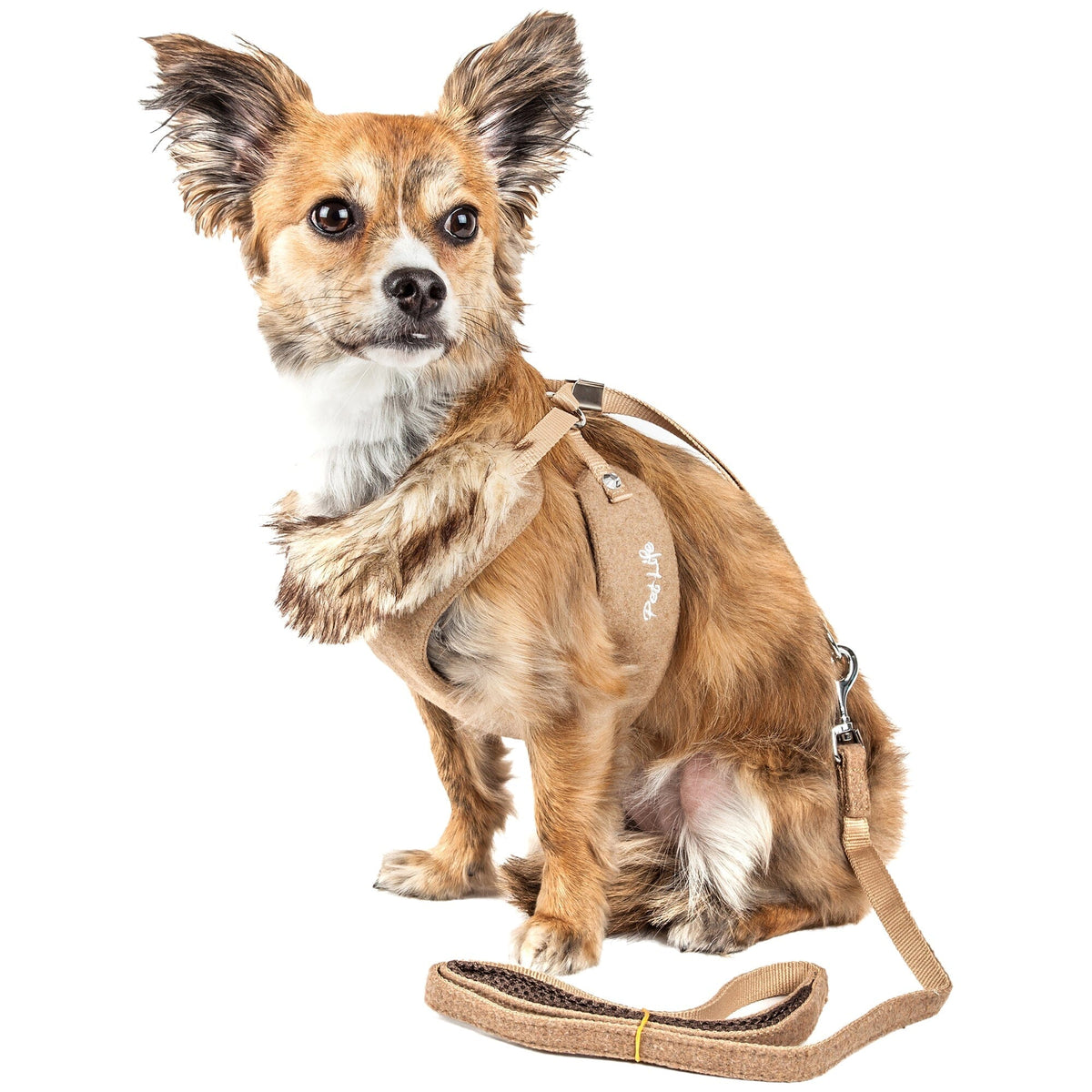 Pet Life ® Luxe 'Furracious' 2-In-1 Adjustable Dog Harness and Leash with Detachable Fur Collar