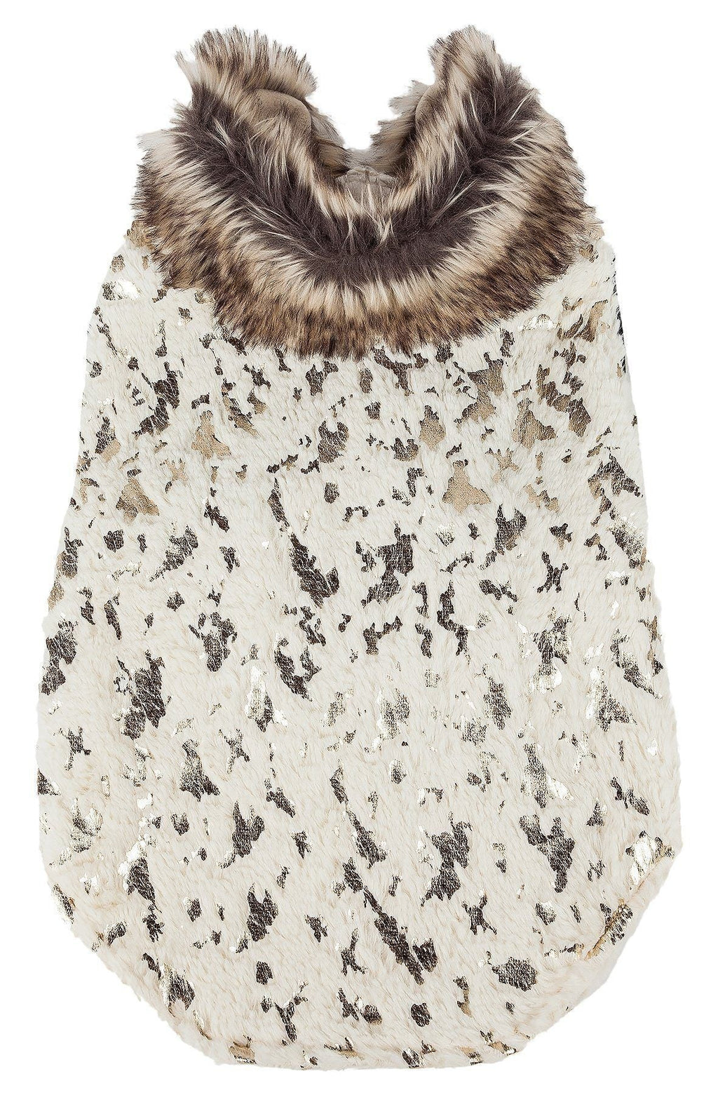 Pet Life ®  Luxe 'Gilded Rawffled' Gold-Plated Designer Fur Dog Coat