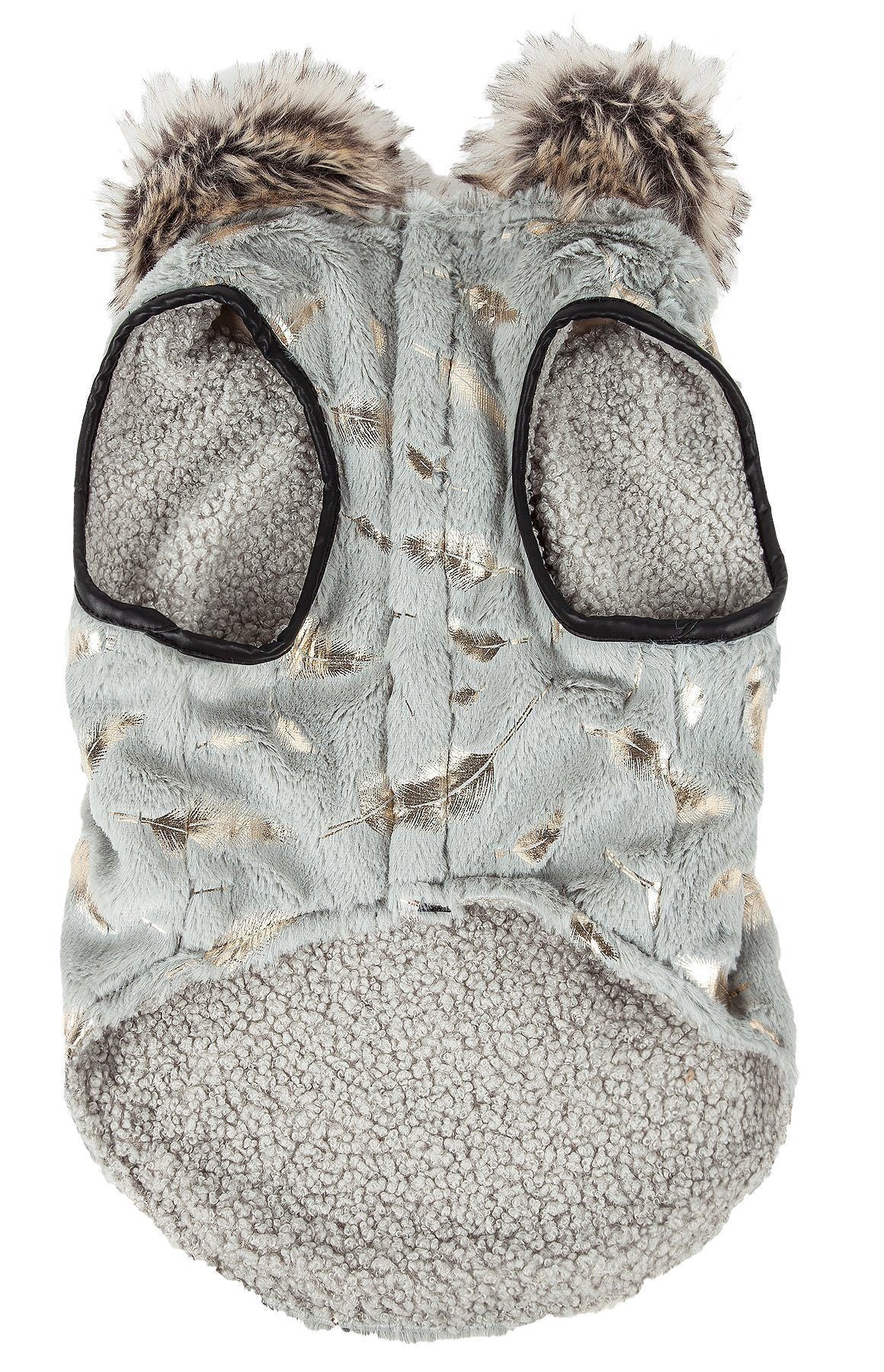 Pet Life ® Luxe 'Gold-Wagger' Gold-Leaf Fashion Designer Fur Dog Coat