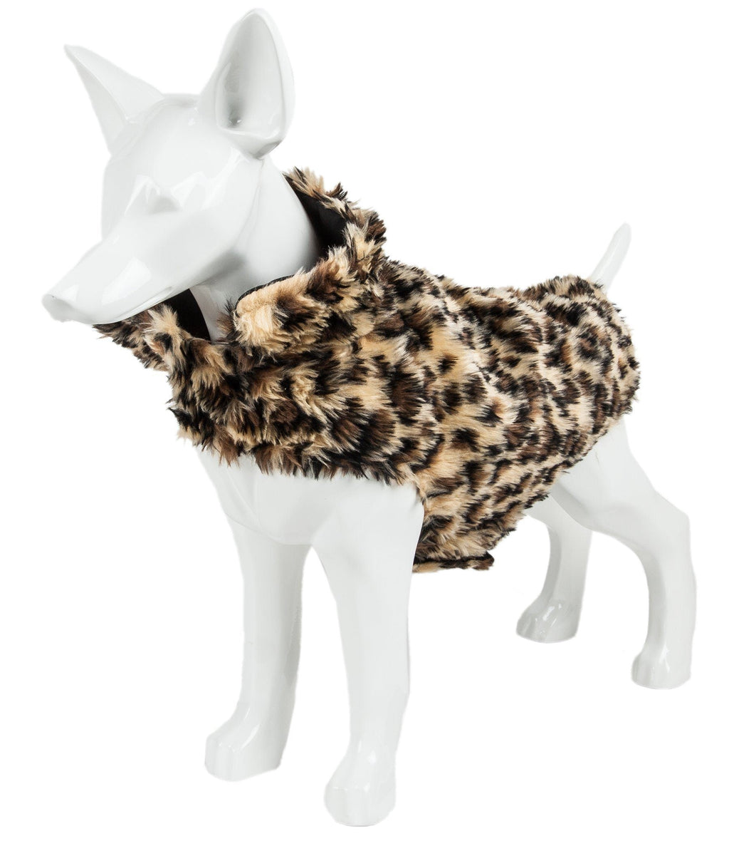 Pet Life ®  Luxe 'Poocheetah' Cheetah-Spotted Designer Mink Fur Dog Coat