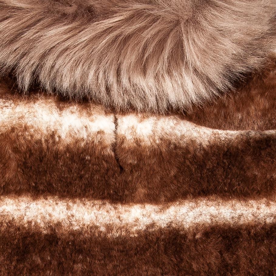 Pet Life ® Luxe 'Tira-Poochoo' Tiramisu Patterned Mink Fur Designer Dog Jacket