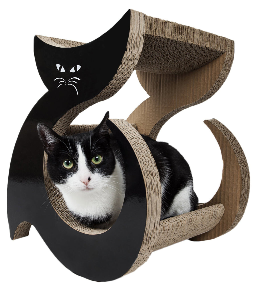 Pet Life ® 'Purresque' Modern Fashion Designer Premium Quality Kitty Cat Scratcher Lounger Lounge with Catnip