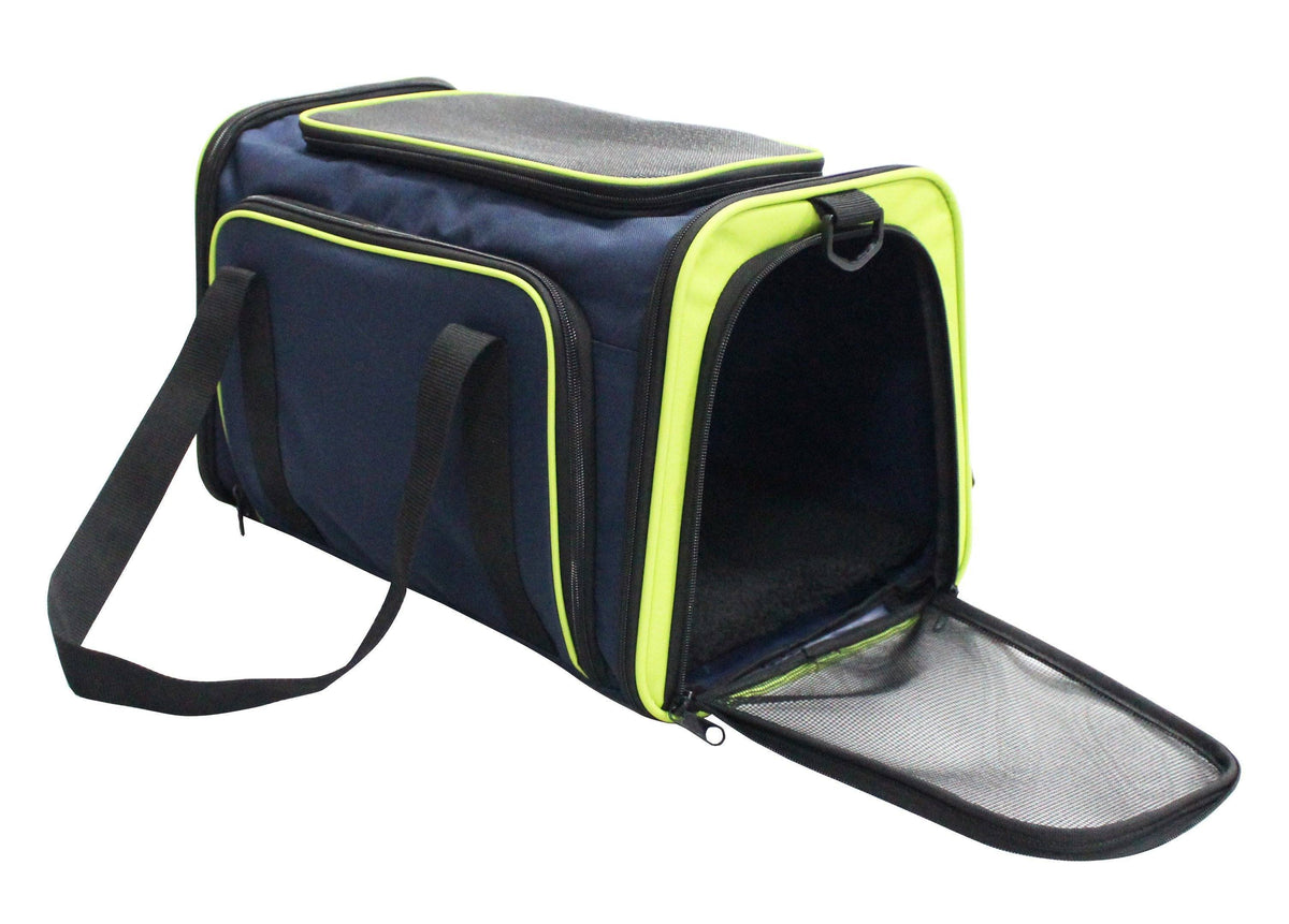 Pet Life ® 'Roomeo' Airline Approved Dual Expandable and Folding Collapsible Fashion Travel Pet Dog Carrier Crate