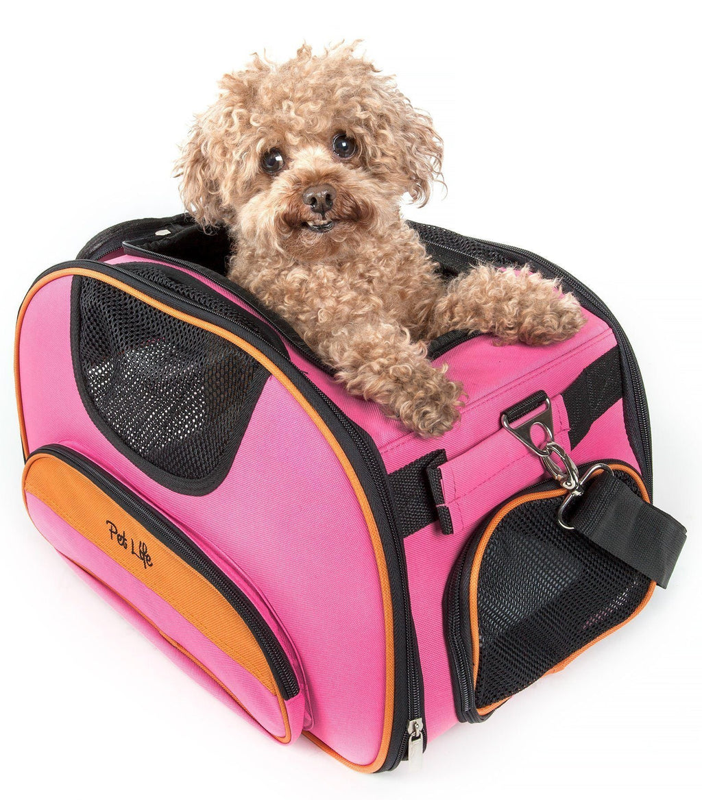 Pet Life ® 'Sky-Max' Airline Approved Designer Sporty Collapsible Travel Fashion Pet Dog Carrier