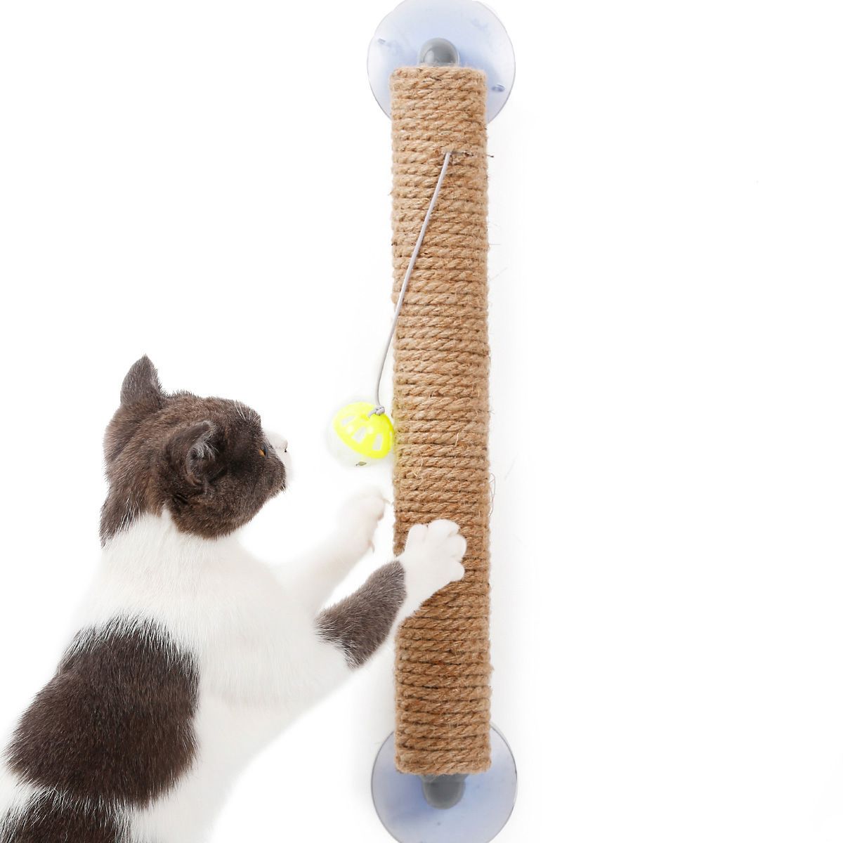Pet Life ® 'Stick N' Claw' Sisal Rope and Toy Suction Cup Stick Shaped Cat Scratcher