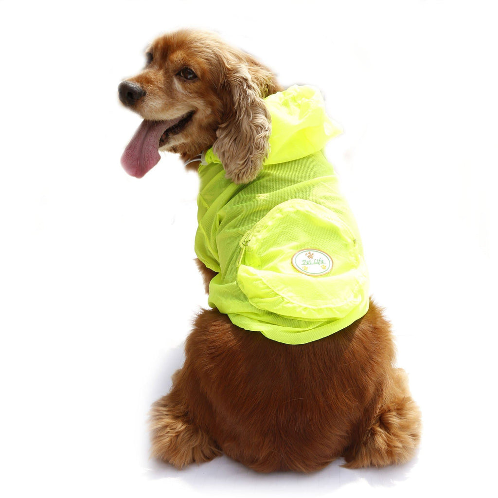 Pet Life ® 'Thunder Paw' Ultimate Waterproof Collapsible Multi-Adjustable Travel Dog Raincoat