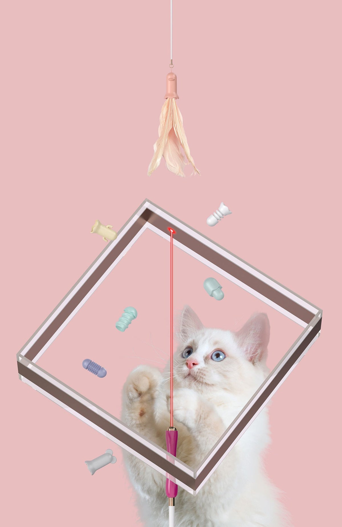 Pet Life ® 'Wander-cat' Customizeable and Extendable 10-in-1 Attachment Laser Cat Teaser