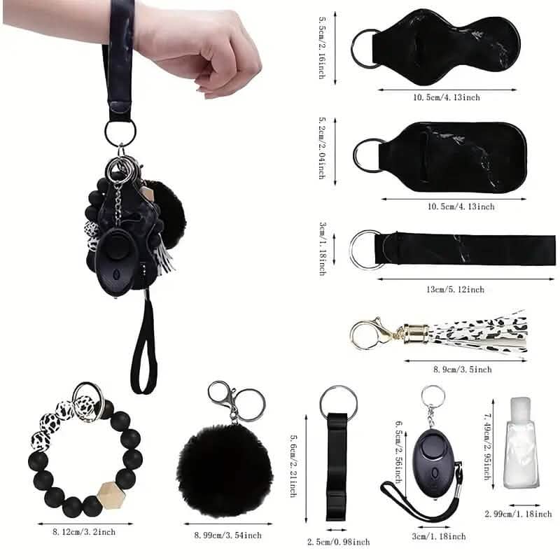 9-Piece: Protection Safety Keychain Set