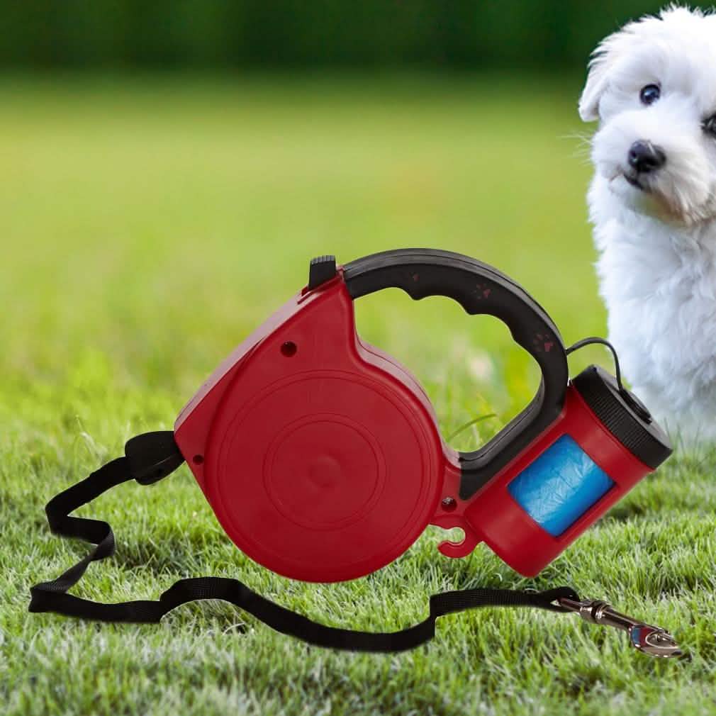 Retractable Leash With Bag Dispenser