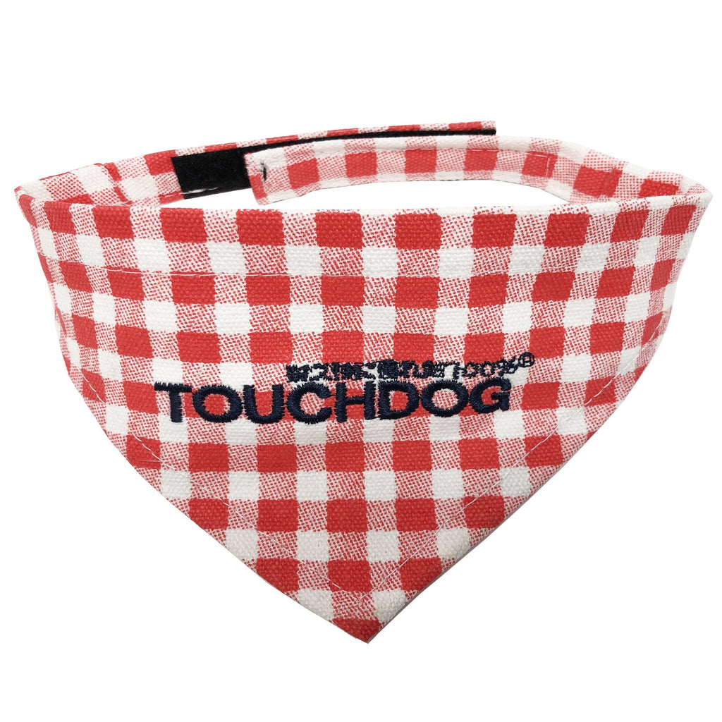 Touchdog Plaid Patterned Hook-and-Loop Fashion Dog Bandana
