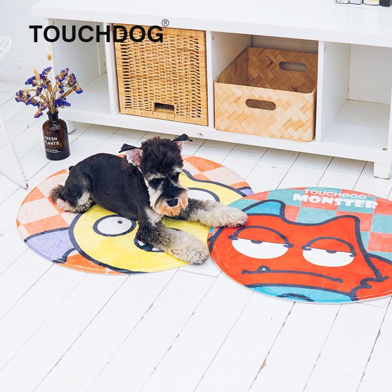 Touchdog Cartoon Sleepy Monster Rounded Cat and Dog Mat