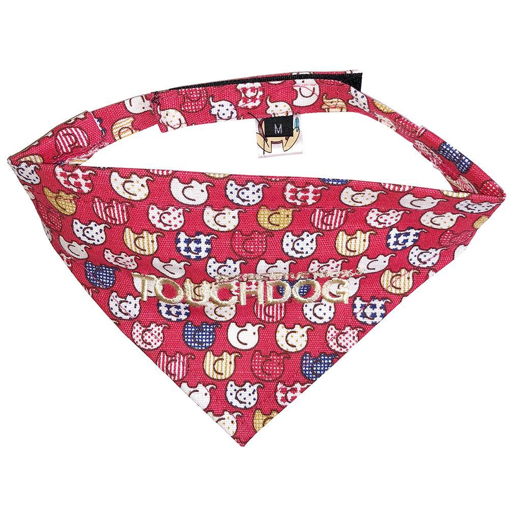 Touchdog Designer Hook-and-Loop Pet Bandana - Red