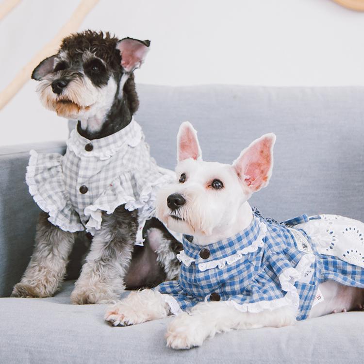 Touchdog 'I love Poochi' Classical Plaid Fashion Designer Dog Dress