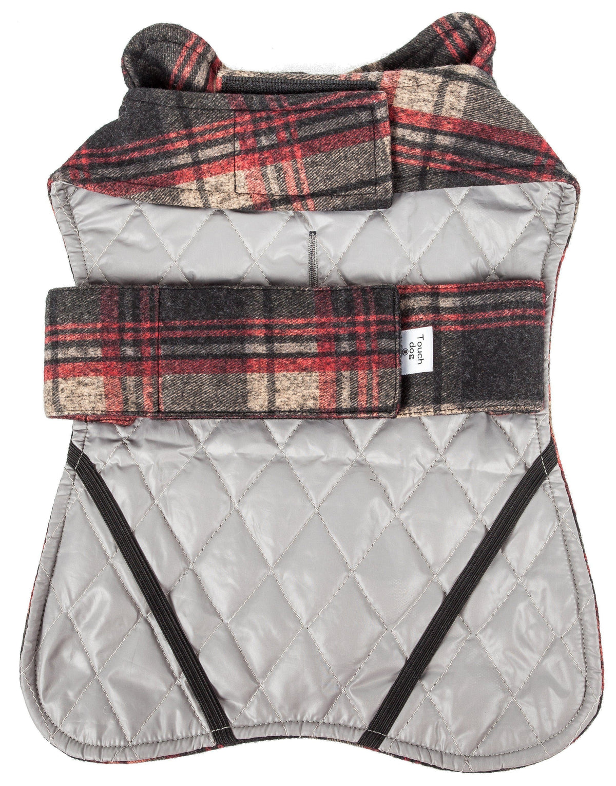Touchdog ® 2-In-1 Tartan Plaid Dog Jacket and Matching Reversible Dog Mat
