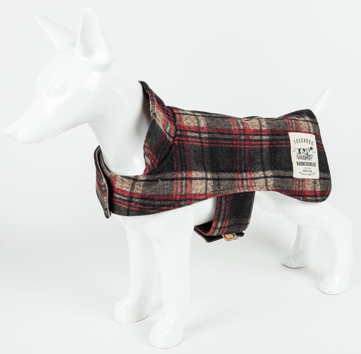 Touchdog ® 2-In-1 Tartan Plaid Dog Jacket and Matching Reversible Dog Mat