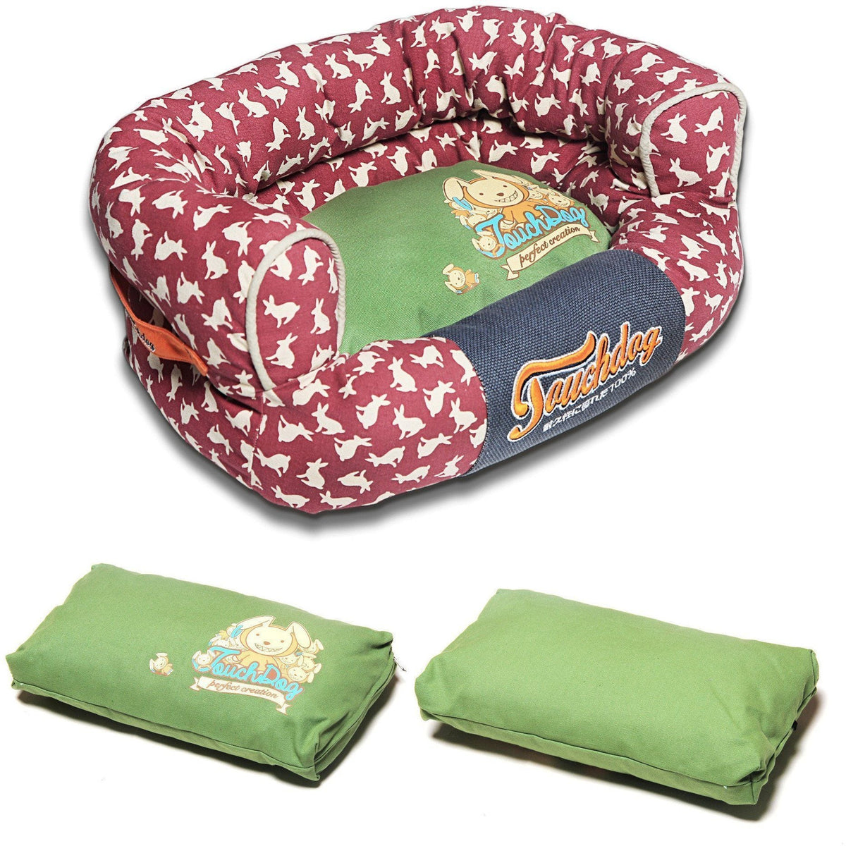 Touchdog ® 'Lazy-Bones' Rabbit-Spotted Designer Couch Dog Bed