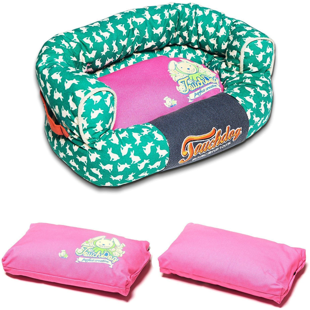 Touchdog ® 'Lazy-Bones' Rabbit-Spotted Designer Couch Dog Bed