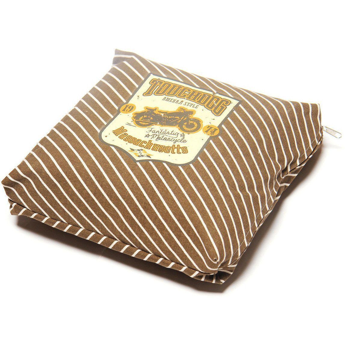 Touchdog ® 'Neutral-Striped' Squared Designer Dog Bed
